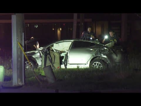 Breaking: Chase ends with stolen car slamming into pole in Highway 6