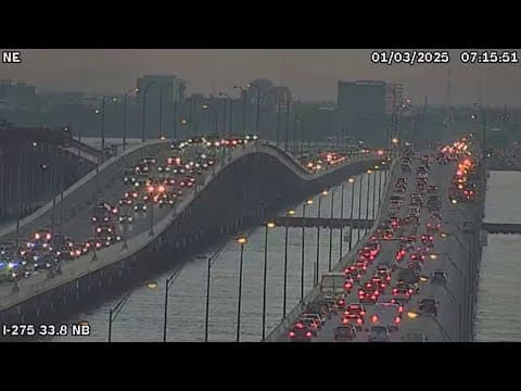 TRAFFIC ALERT: Crashes causing delays on Howard Frankland Bridge
