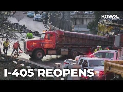 I-405 reopens after overturned metal recycling truck shut down lanes