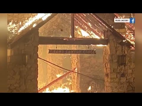 Wildfire along Grand Canyon's North Rim destroys historic lodge and is spreading rapidly