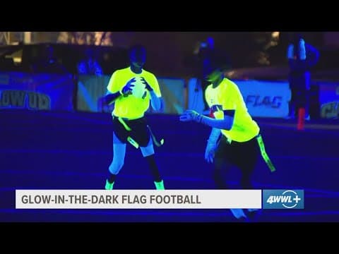 Kids compete in glow-in-the-dark football games ahead of Super Bowl LIX