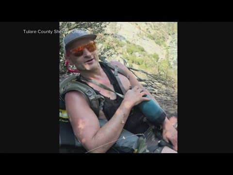 Hiker trapped behind a waterfall while rappelling down the falls