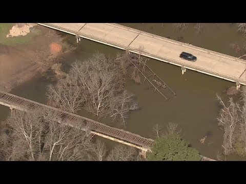 Montgomery County 'Bonnie and Clyde' bridge washed away during heavy rain