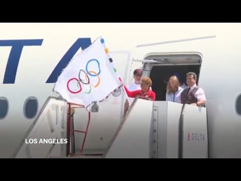 Olympic flag returns to Los Angeles for first time in 40 years