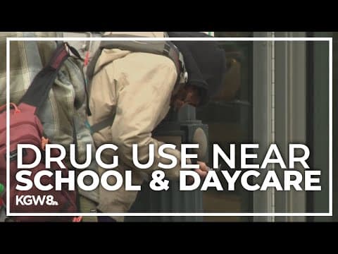 Community, parents express concern regarding school and daycare near Portland's latest drug hub