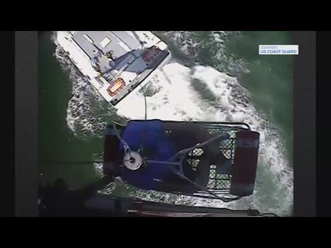Video: Coast Guard rescues unconscious man from boat off Galveston coast