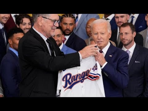 Texas Rangers visit White House after World Series win
