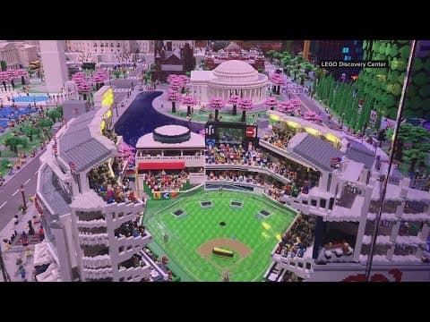 LEGO cherry blossoms in peak bloom at LEGO Discovery Center