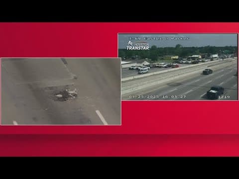 Pothole causing traffic problems on Eastex Freeway