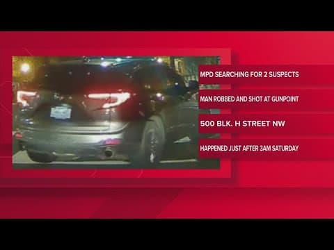 Police: Two suspects wanted for robbing man at gunpoint, shooting him