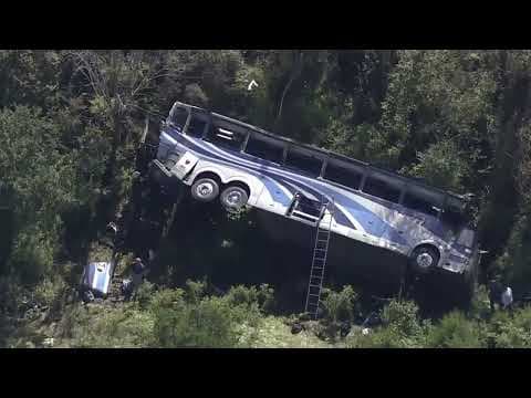 One dead, multiple injured after charter bus flips on its side in New York