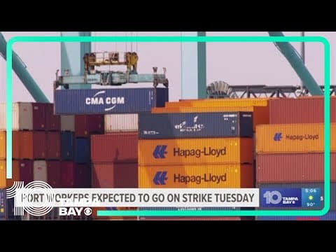 Thousands of port workers could go on strike Tuesday calling for higher wages