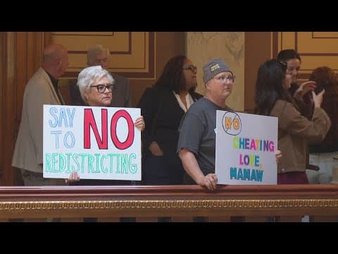 Protesters speak out against redistricting talks as Vance returns to Indiana