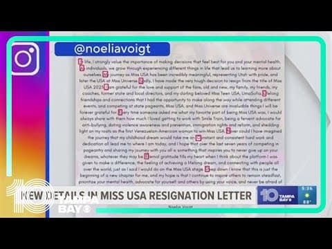 New details in Miss USA resignation letter