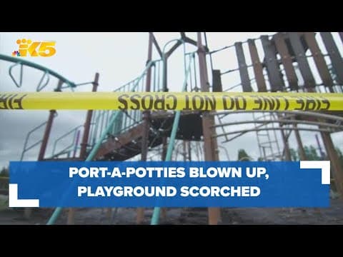 Police investigating blown-up port-a-potties and playground fires in Bellevue and Redmond