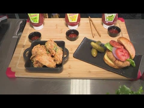 Chef Kevin samples the chicken at the 7th Annual Fried Chicken Festival