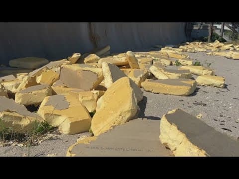 Yellow foam washing up on Florida beaches after Hurricane Milton