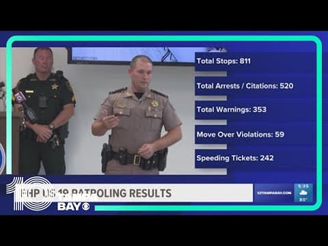 Law enforcement stops more than 800 drivers along US 19 on Wednesday