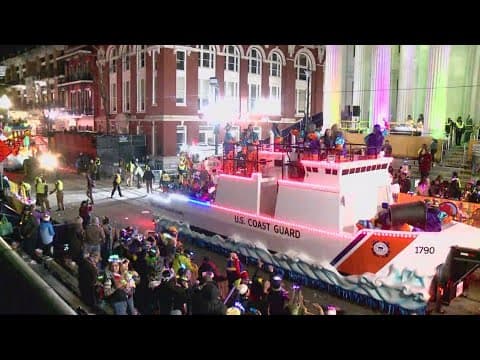 U.S. Coast Guard float sails in Krewe of Cleopatra