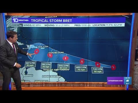 Tracking the Tropics: Tropical Storm Bret forms in the Atlantic | 5 p.m. Monday