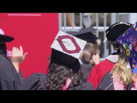 Students prepare for The Ohio State University's spring commencement