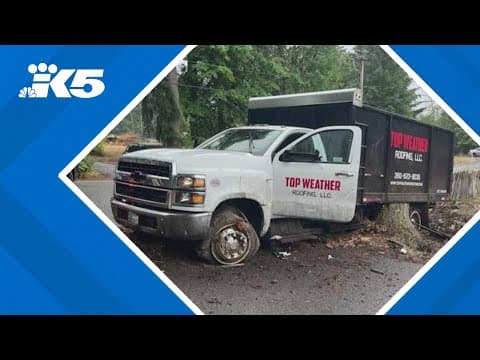 Stolen dump truck leads police on multi-county chase, ends in crash near Shelton