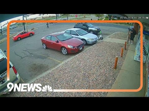 Surveillance video shows shot fired outside a Denver strip mall