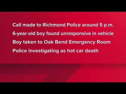 6-year-old boy dead after being found unresponsive in car, Richmond police say