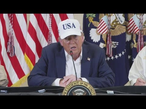 Trump tours Texas flood sites and defends officials amid mounting questions about response