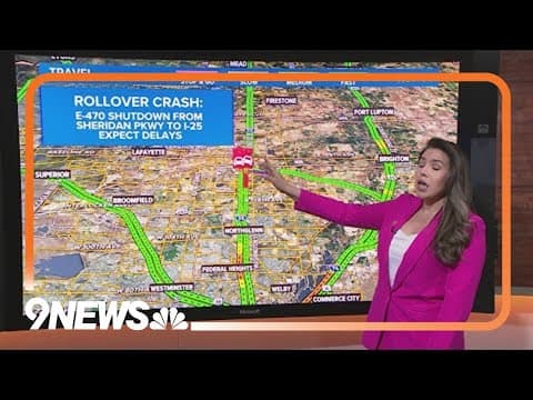 Rollover crash closes eastbound lanes of E-470