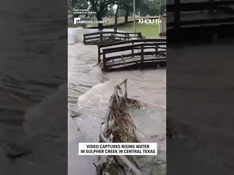 Texas flooding:  Video captures high water on Sulphur Creek in Lampasas County, Sunday 7/13