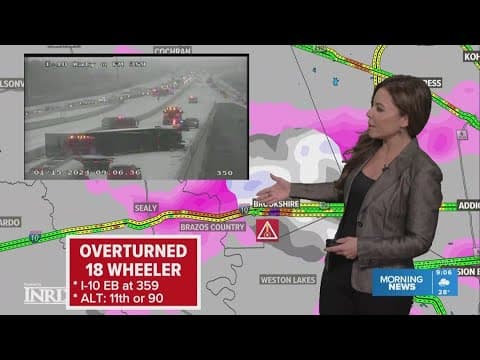 Traffic Alert: Big rig crash, hazmat spill shuts down Katy Freeway in Brookshire