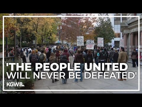 Organizers peacefully protest Trump reelection outside Portland City Hall