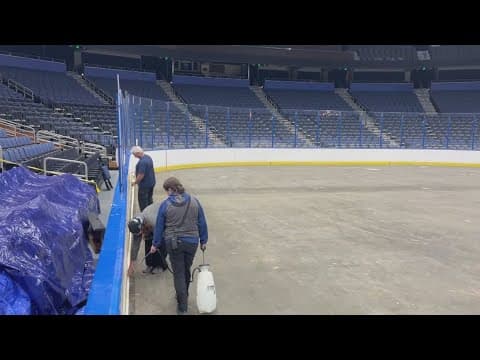 Ice being installed at Benchmark International Arena in Tampa