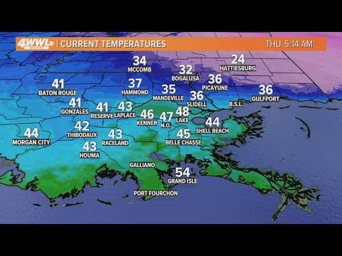 New Orleans weather: A few showers today, then a colder weekend