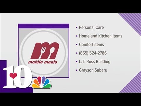 Mobile Meals collecting gift bags for homebound seniors over the holidays