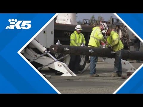 Crews repair fallen power poles in Enumclaw