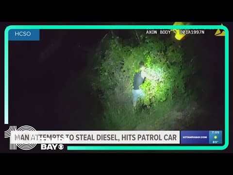 Man arrested for stealing 93 gallons of diesel fuel, striking deputy's car as he fled