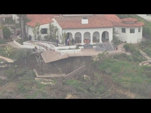Landslide shuts down commuter train service after debris is seen rolling down hillside near San Clem