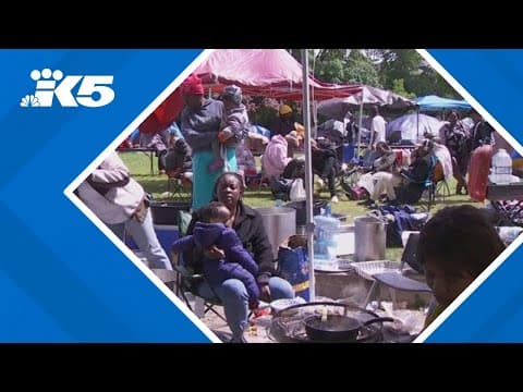 Neighbors express public health concerns over asylum encampment at Seattle park