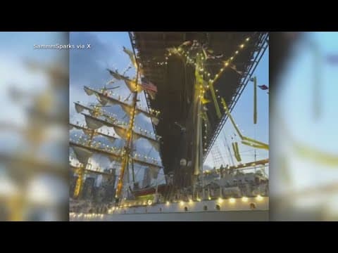 Two dead, several injured after Mexican Navy ship crashes into Brooklyn Bridge