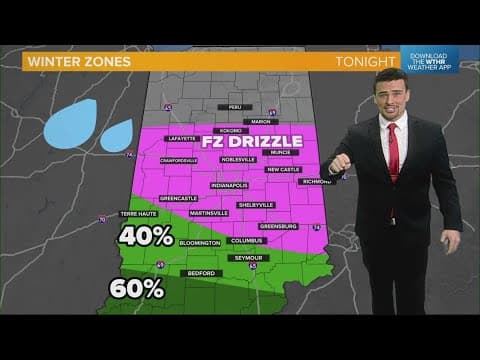 Tracking more freezing drizzle tonight across Indiana, thin glaze possible