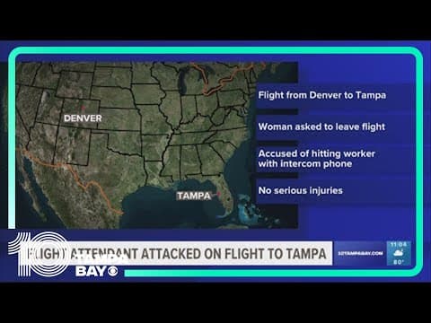 Woman accused of hitting flight attendant with intercom phone on plane departing to Tampa