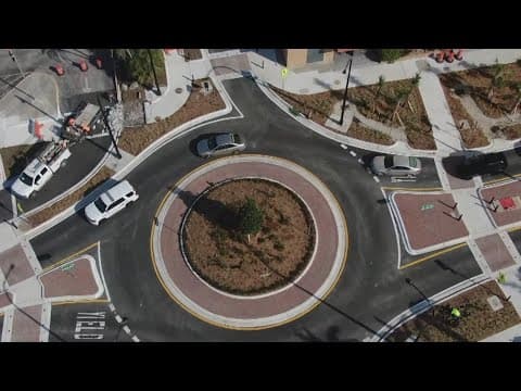 Roundabout opens at Ringling Boulevard and Pine Place in Sarasota
