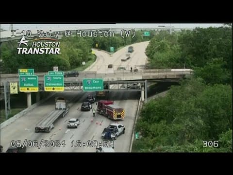 Multiple lanes of Katy Freeway at Houston Avenue shut down after lost load