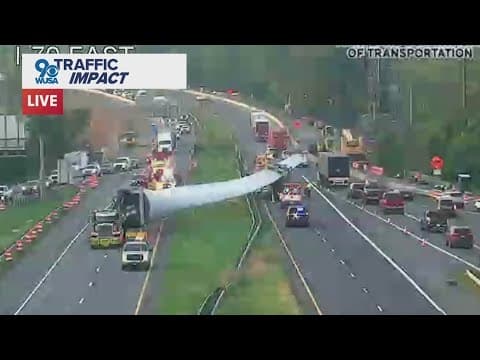 Wind turbine causing traffic issues on I-70 in Washington County Maryland