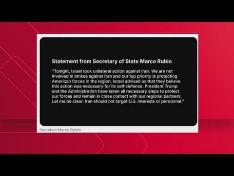 White House says US was not involved in Israeli strike on Iran nuclear sites