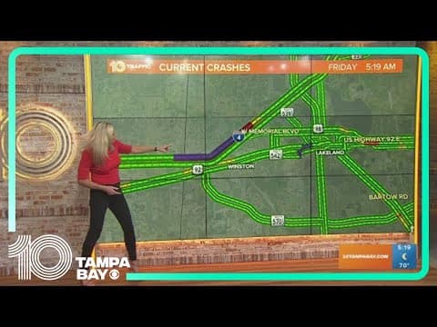 Multi-car crash on I-4 in Polk County shuts down westbound lanes