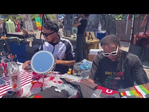 Father and son celebrate Juneteenth and Father's Day working together
