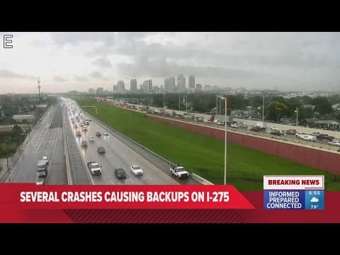 Multiple crashes causing traffic on I-275 in Pinellas, Hillsborough counties
